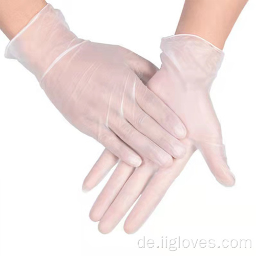 Weiße klare vynile Handschuh Vinylentsorgungs -PVC -Handschuhe